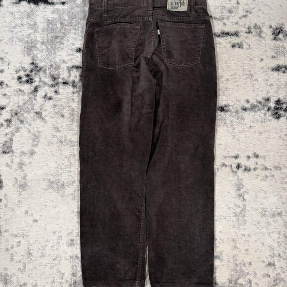 Y2K Levi's Silver Tab Velvet Corduroy Baggy Brown Pants - Picture 1 of 7
